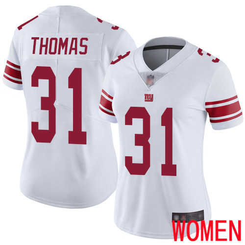Women New York Giants #31 Michael Thomas White Vapor Untouchable Limited Player Football NFL Jersey->women nfl jersey->Women Jersey